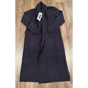 Max Sport Long Cardigan Women's Size M Color Navy Coat Jacket Sweater $368